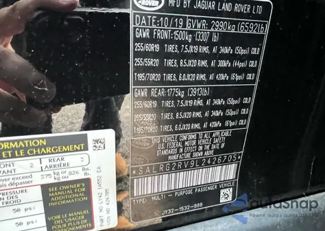 2020 Land Rover Discovery Se z USA, uszkodzony, nr VIN SALRG2RV9L2426705